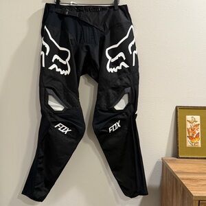FOX Racing Men's Black MX Motocross Pants with White Logo